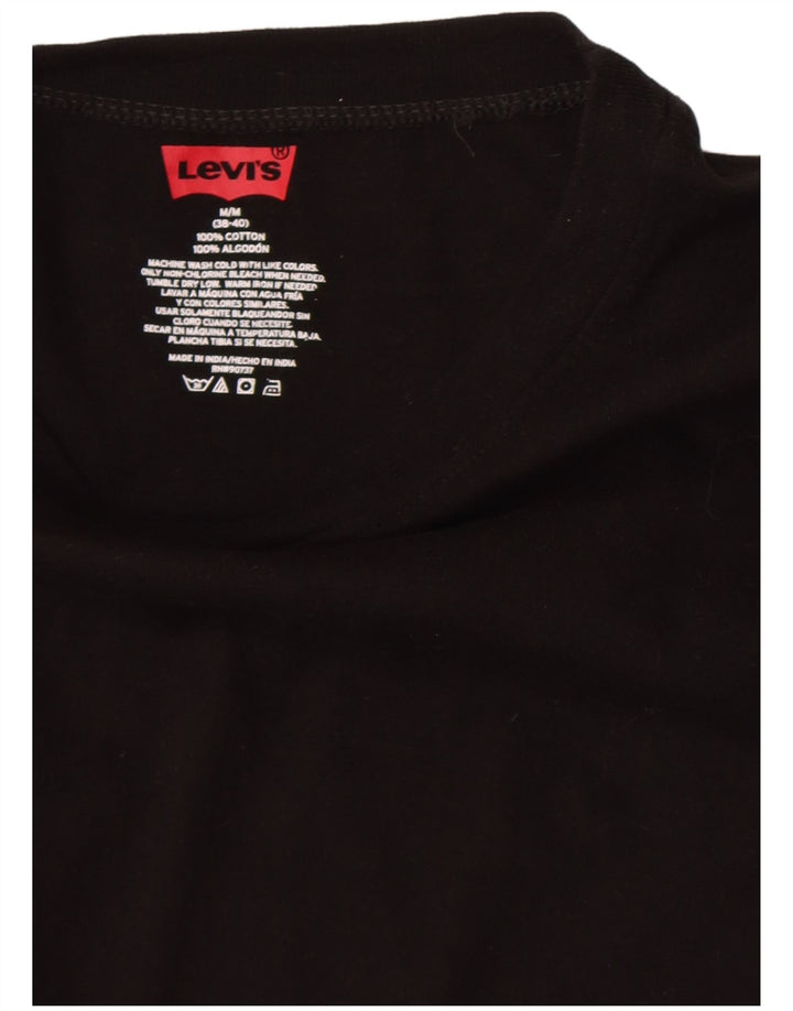 Levi's Damen T-Shirt Top UK 12 Medium Schwarz Baumwolle