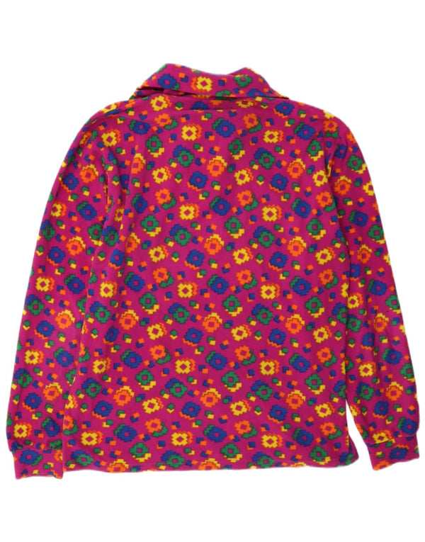 Conte of Florence Damen-Fleecepullover mit Reißverschluss, UK 14, mittelrosa, geometrisch