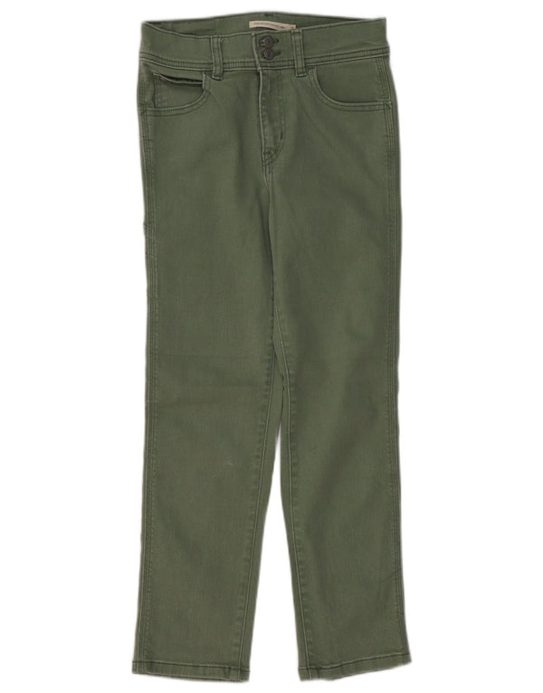 LEVI'S Damen 724 Crop High Rise Straight Jeans W25 L25 Grüne Baumwolle