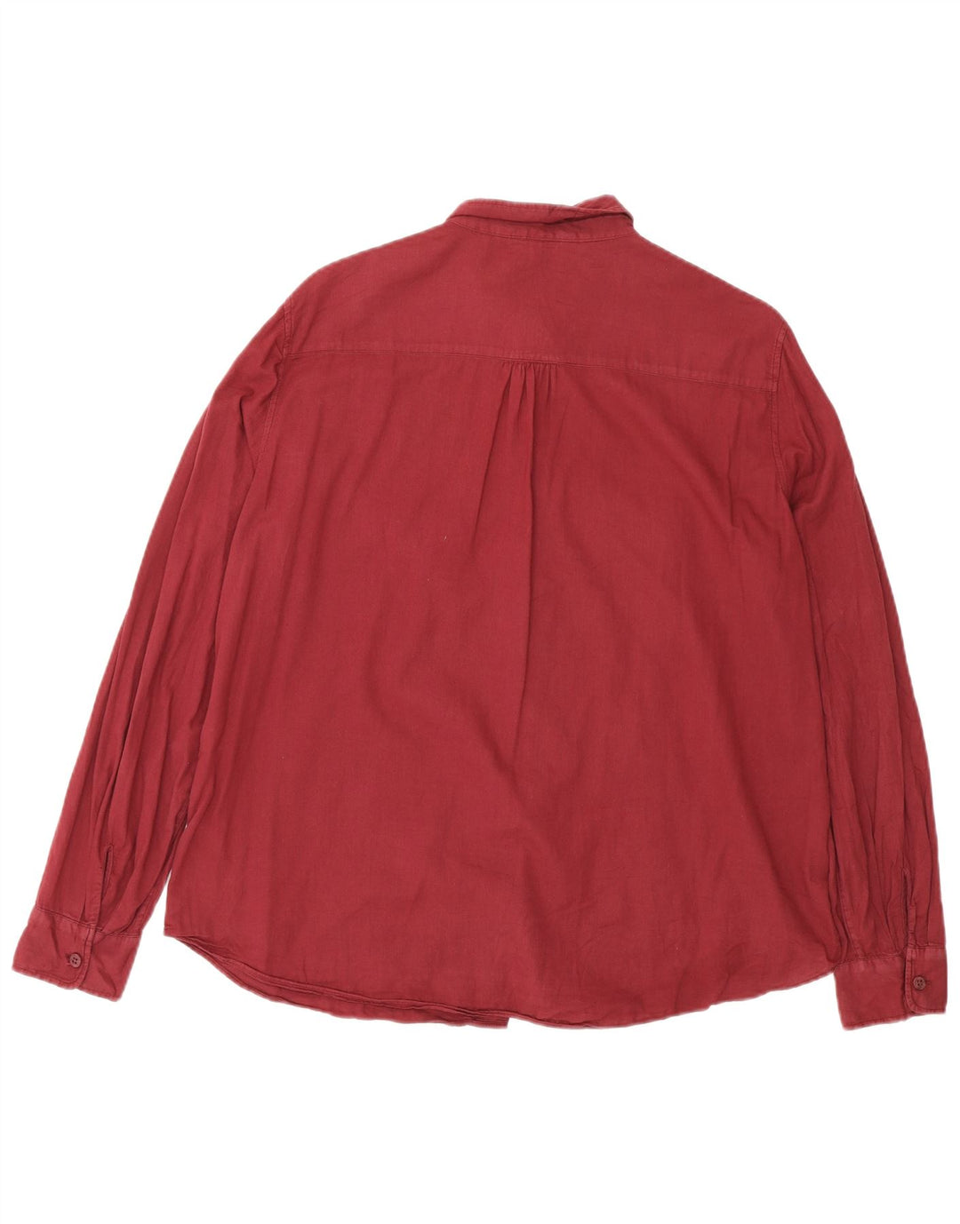 Massimo Dutti Damenhemd EU 44 XL Burgunderrote Baumwolle