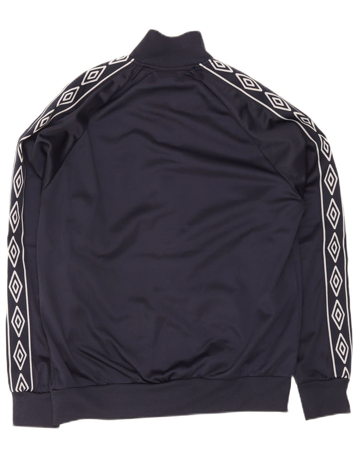 Umbro Herren-Trainingsanzug-Oberteil, mittleres marineblaues geometrisches Polyester