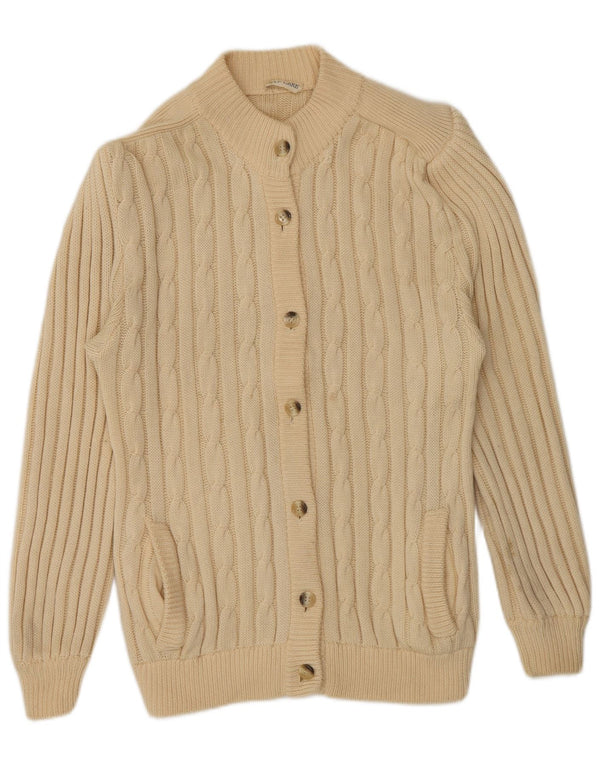 Elle Erre Damen Strickjacke Pullover UK 14 Große Beige Wolle