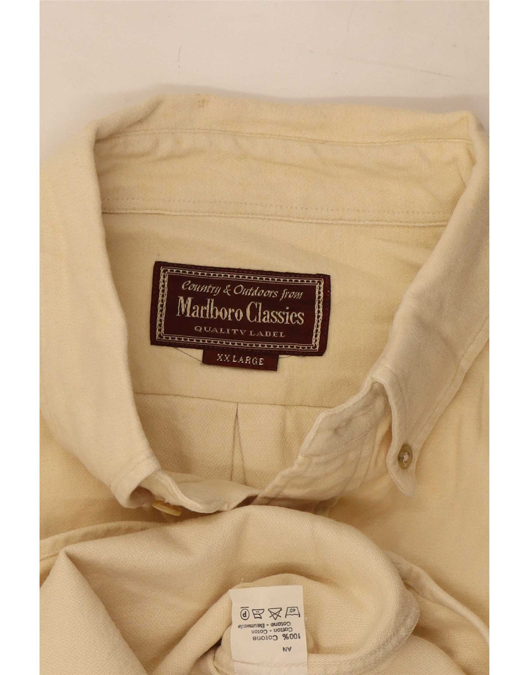 Marlboro Classics Herrenhemd 2XL Beige Baumwolle