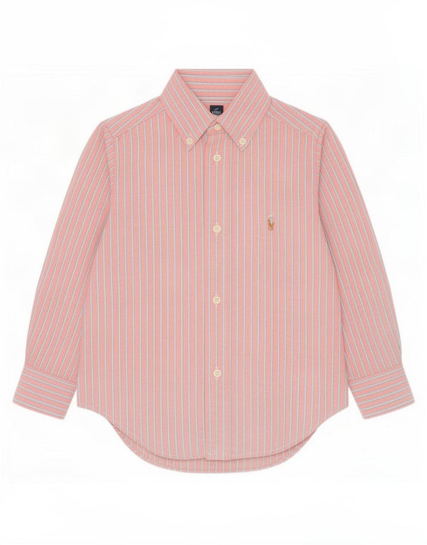 Ralph Lauren Baby-Jungen-Hemd, 18–24 Monate, rosa Nadelstreifen-Baumwolle