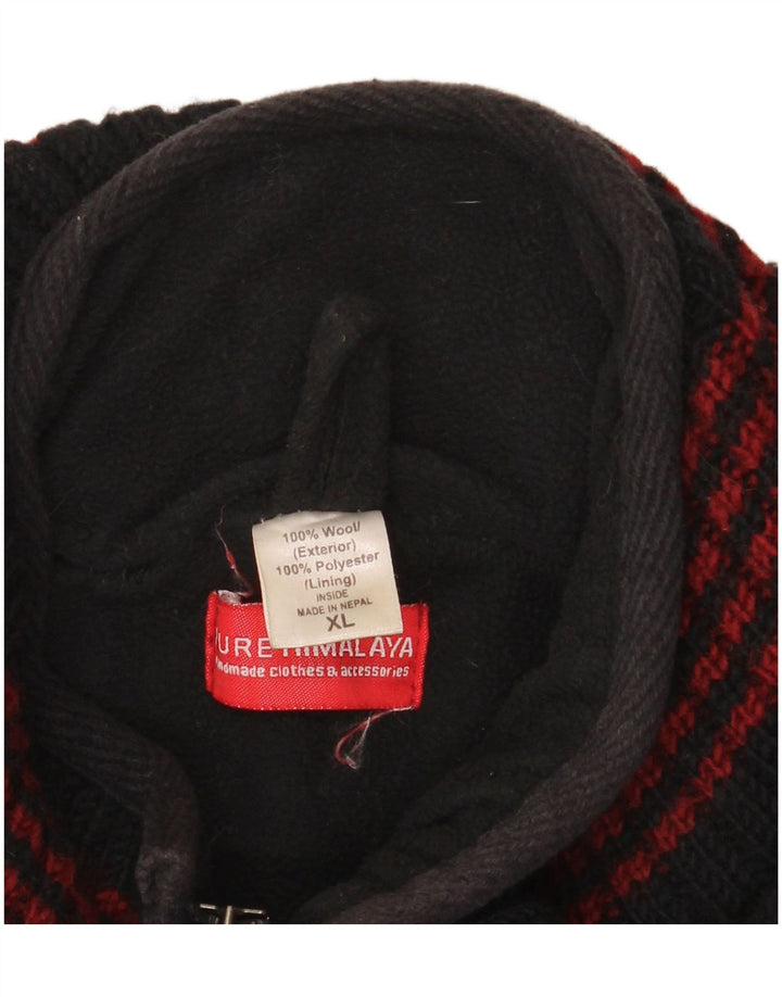 HIMALAYA Herren Strickjacke XL Schwarz gestreifte Wolle