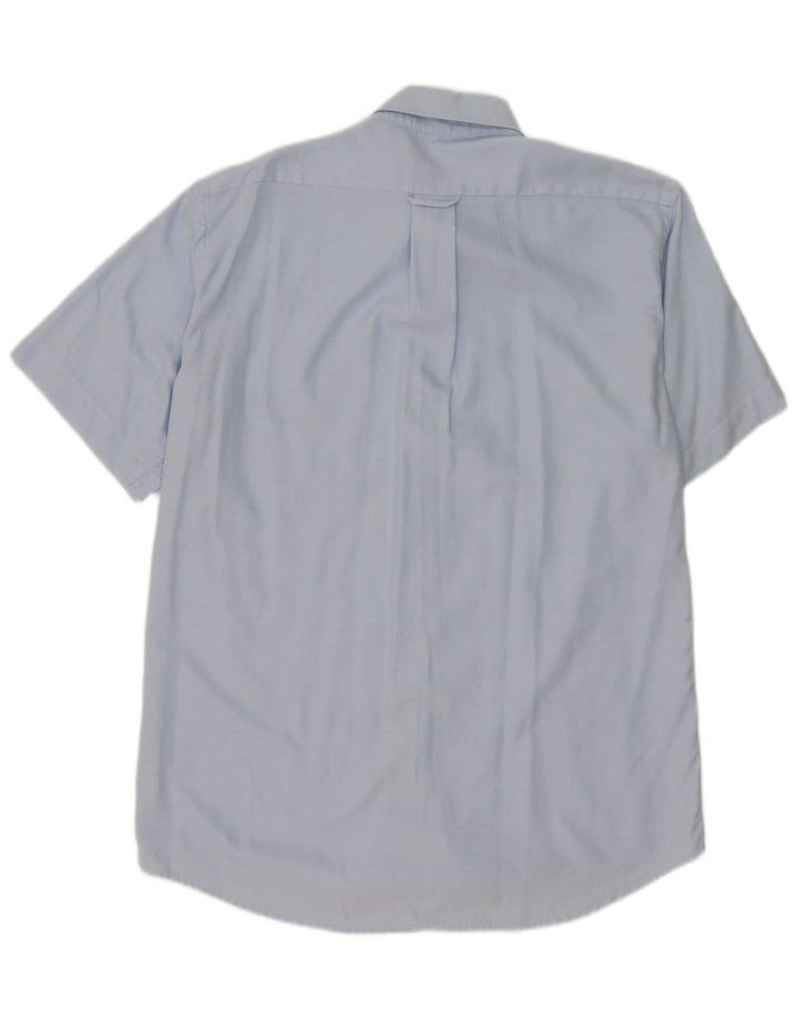 Lacoste Herren-Kurzarmhemd, Größe 40, mittelblaue Baumwolle
