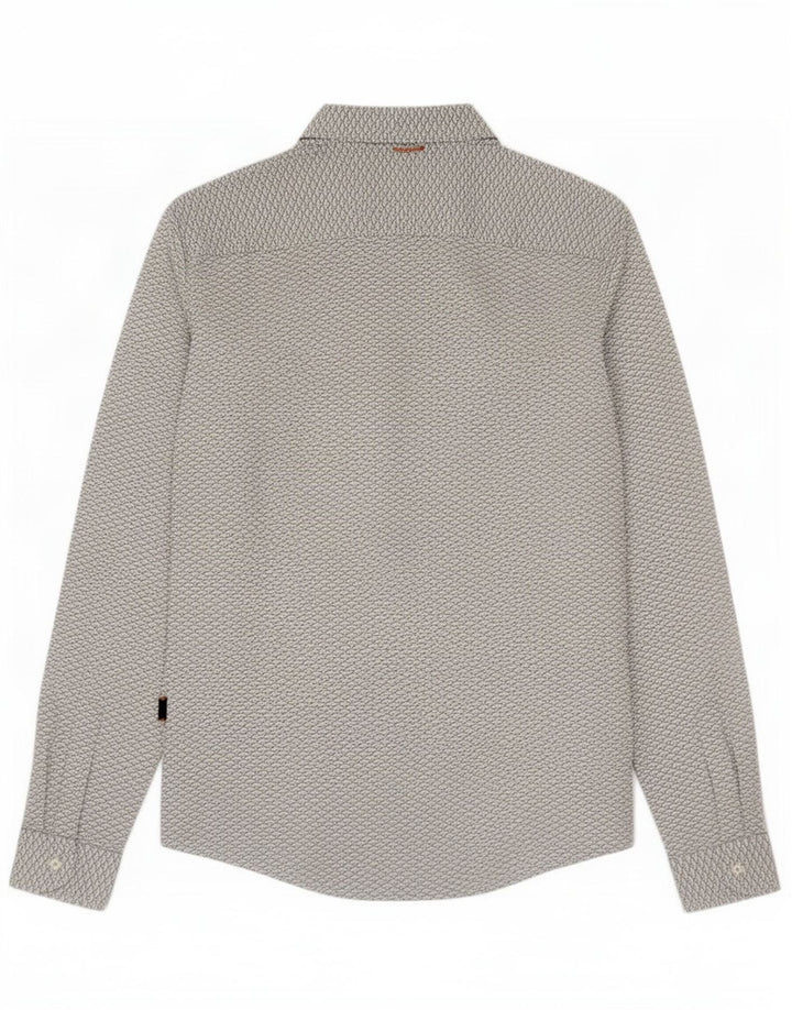 Hugo Boss Herren-Hemd mit abstraktem Muster, schmale Passform, mittelweiße Baumwolle