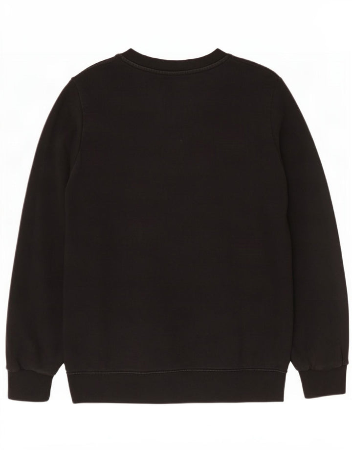 Pyrex Damen Grafik-Sweatshirt-Pullover UK 6 XS Schwarz Baumwolle