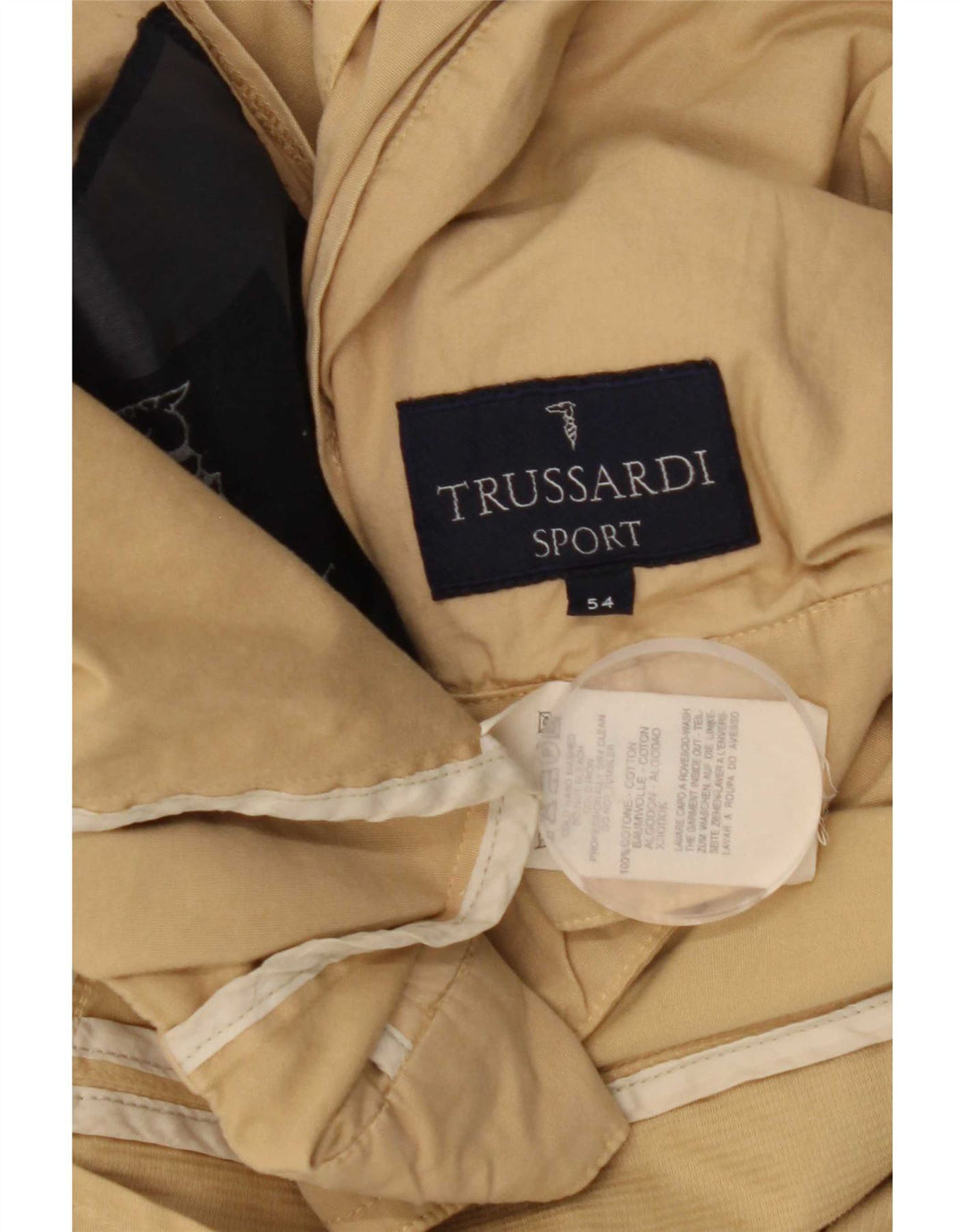 Trussardi Herren Bomberjacke IT 54 2XL Beige Baumwolle
