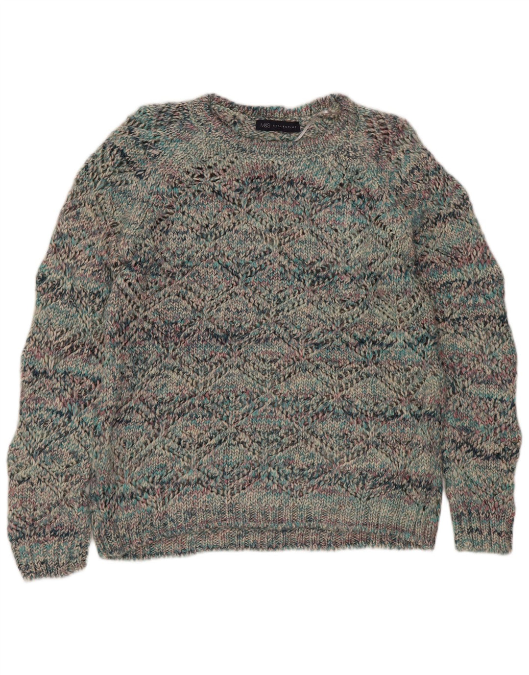 Marks & Spencer Damen-Pullover mit U-Boot-Ausschnitt, Gr. 10, Größe S, Mehrfarbig