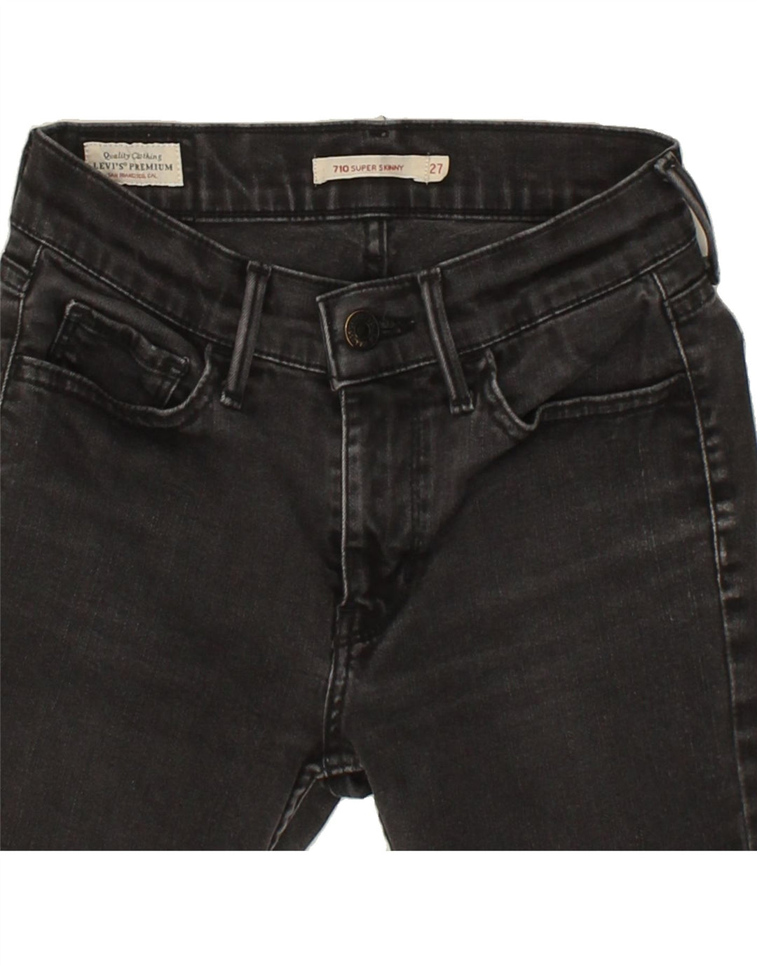 LEVI'S Womens 710 Super Skinny Jeans W27 L26  Grey Cotton Vintage Levi's and Second-Hand Levi's from Messina Hembry 