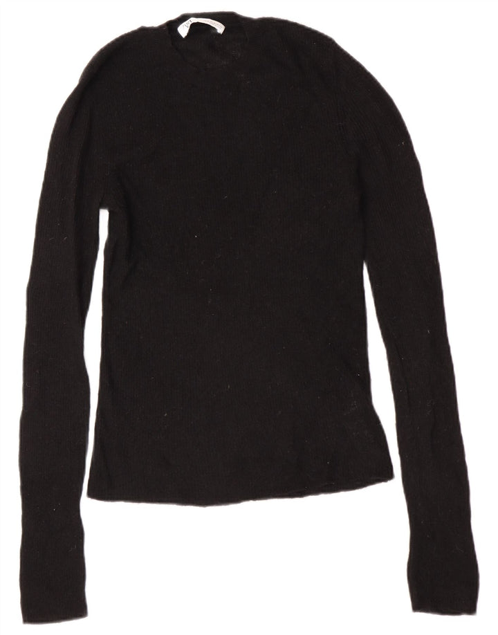 Zara Damen-Pullover mit Rundhalsausschnitt, Gr. 12, mittelschwarz, Polyamid