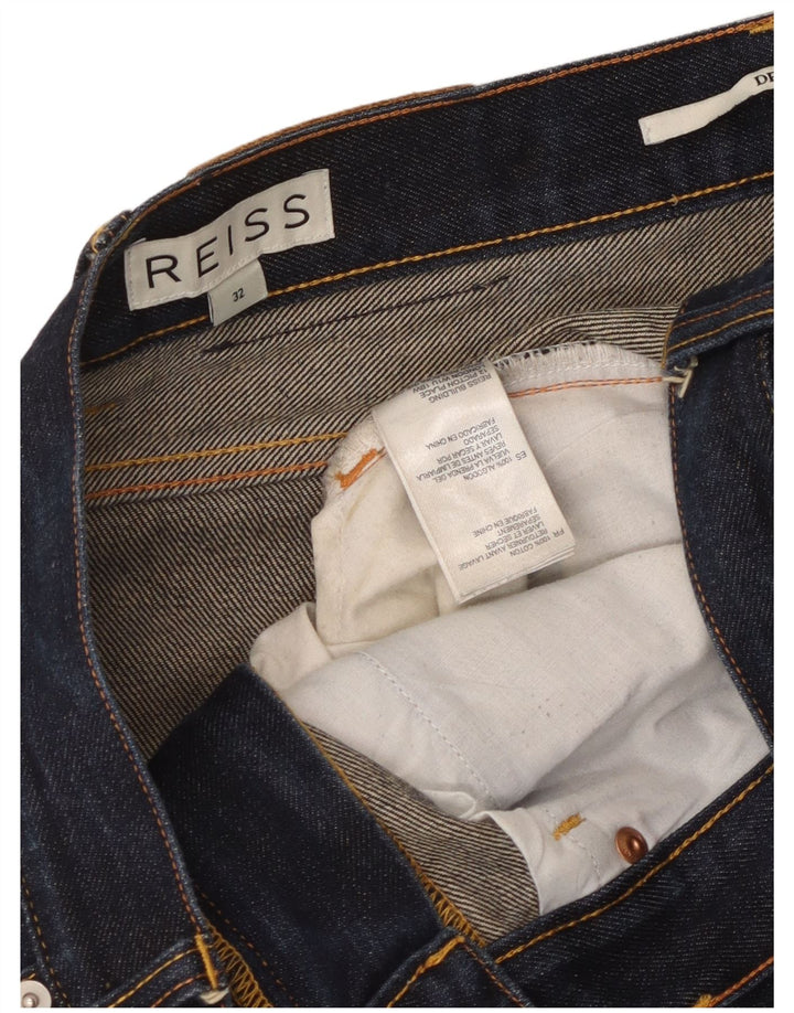 Reiss Damen Slim Jeans W32 L30 Marineblaue Baumwolle