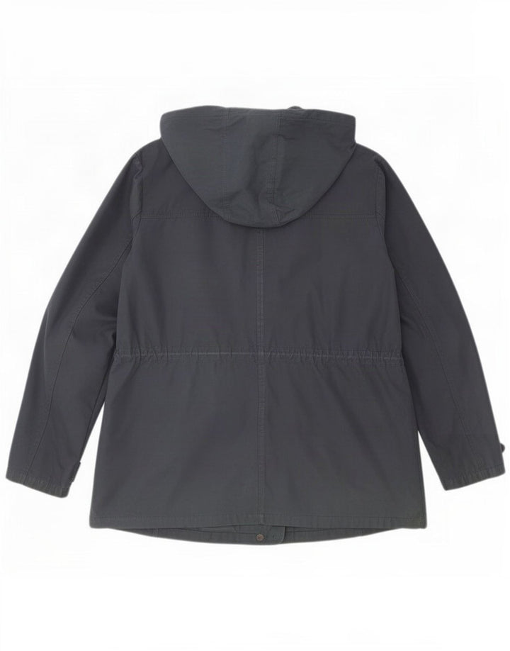 Fat Face Damen-Jacke aus gewachster Baumwolle mit Kapuze, UK 12, Mittelmarineblau, Polyester