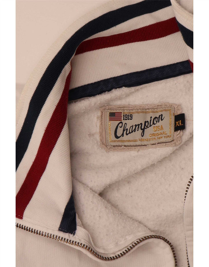 Champion Herren-Trainingsanzugoberteil mit Grafik, XL, weiß gestreift, Baumwolle