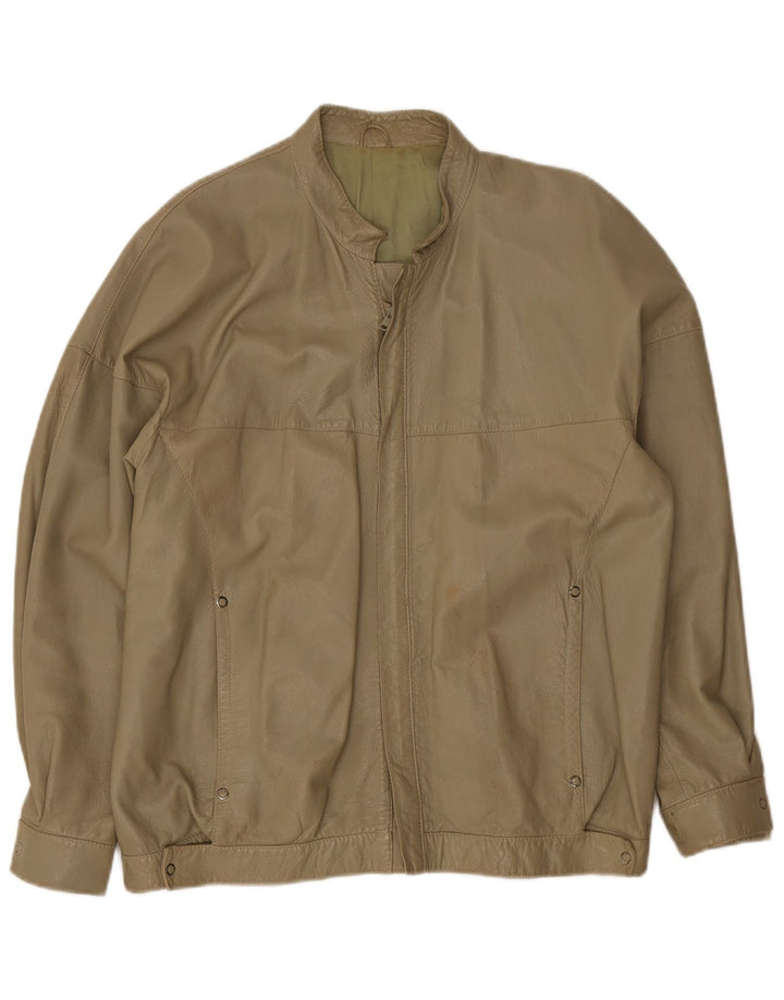 Vintage Herren Lederjacke UK 38 Medium Khaki