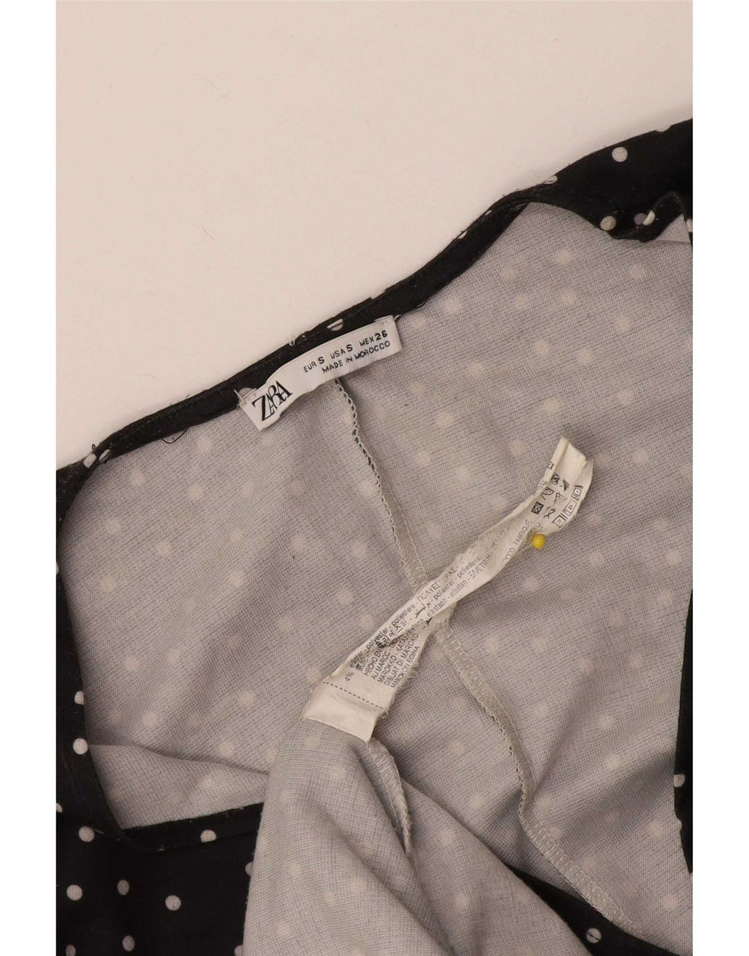 Zara Damen Etuikleid UK 8 Small Schwarz gepunktetes Polyester