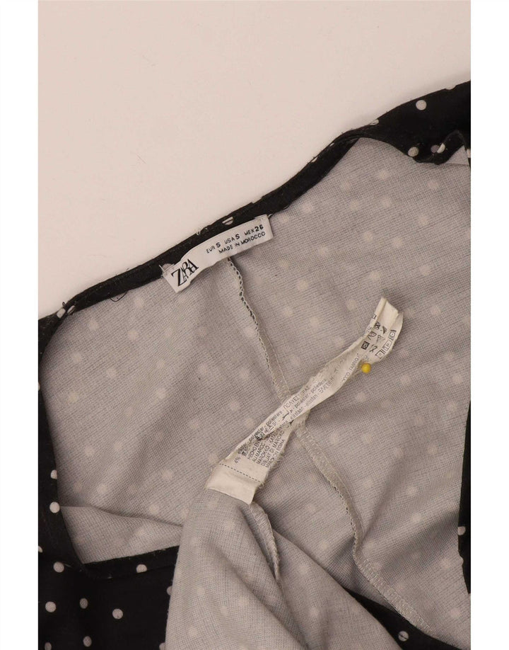 Zara Damen Etuikleid UK 8 Small Schwarz gepunktetes Polyester