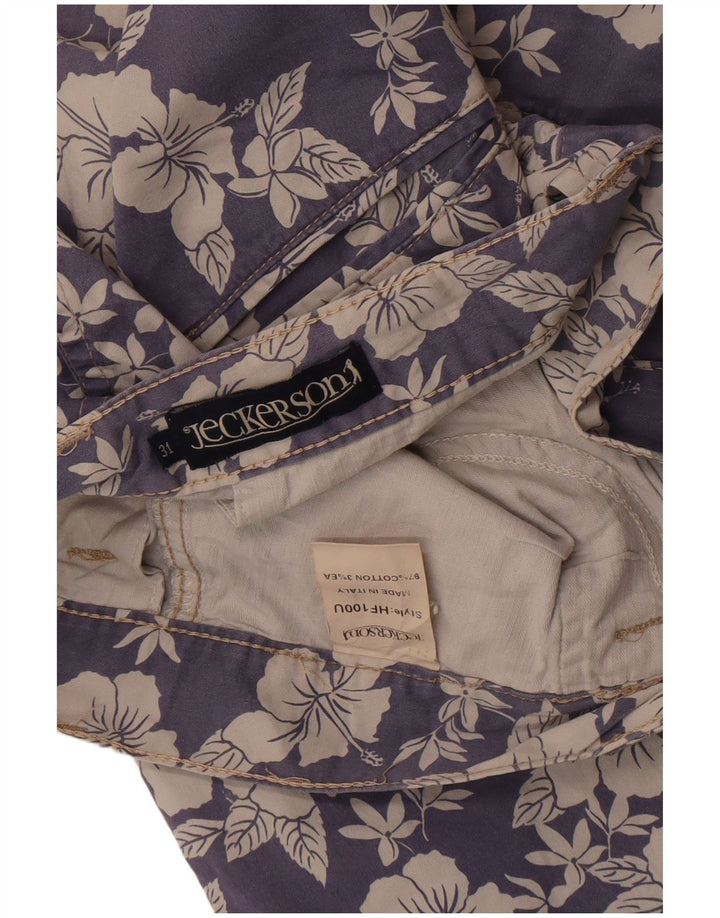 Jeckerson Herren-Bermudashorts W31 Mittelblaue geblümte Baumwolle