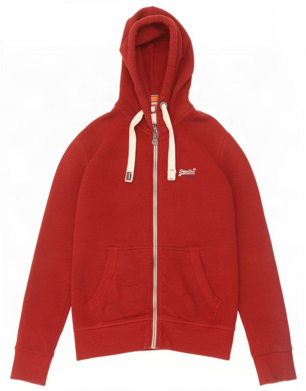 Superdry Herren-Kapuzenpullover mit Reißverschluss, groß, Burgunderrot, Baumwolle