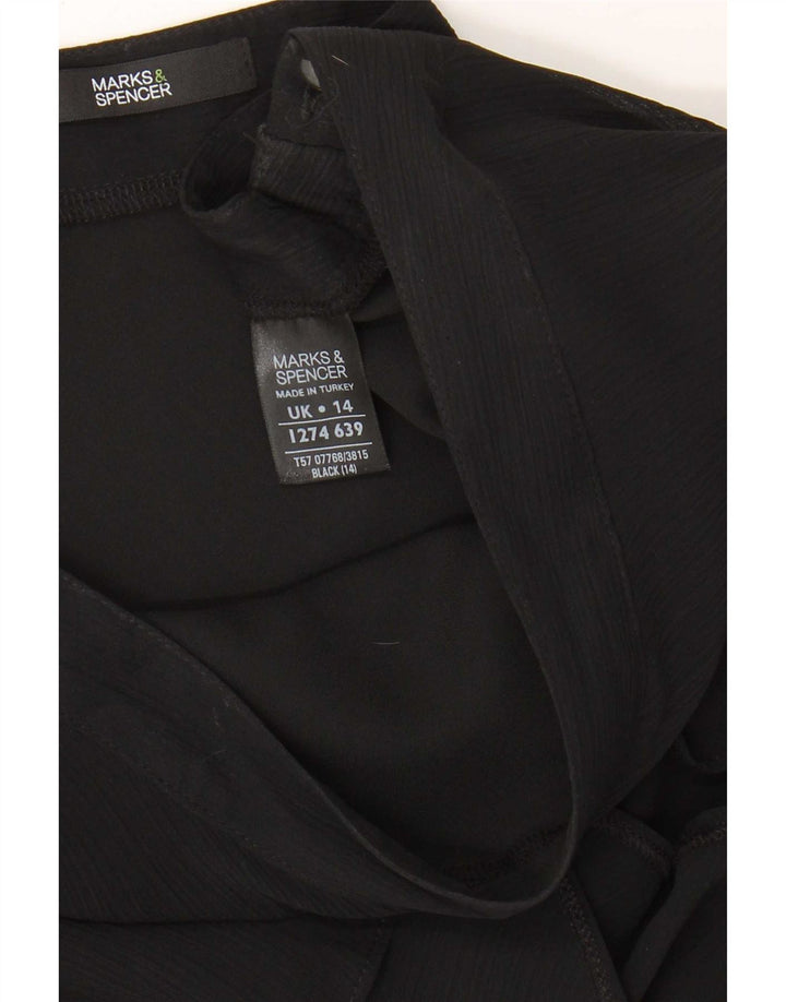 Marks & Spencer Damen-Stufenrock UK 14 Medium W30 Schwarz Polyester