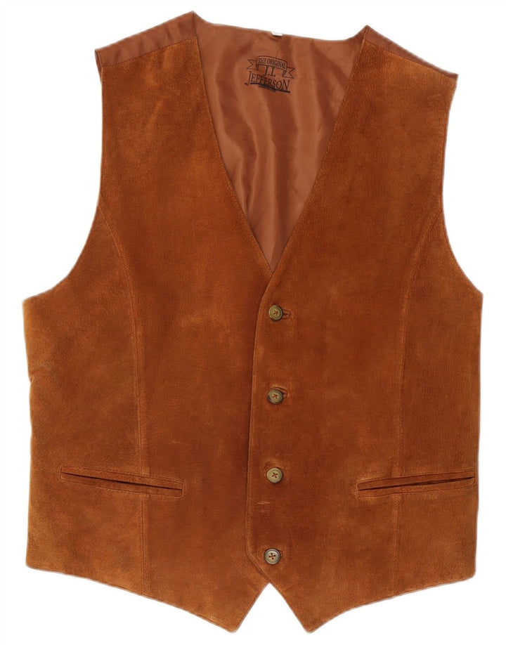Vintage Herren Wildlederweste 2XL Braunes Leder