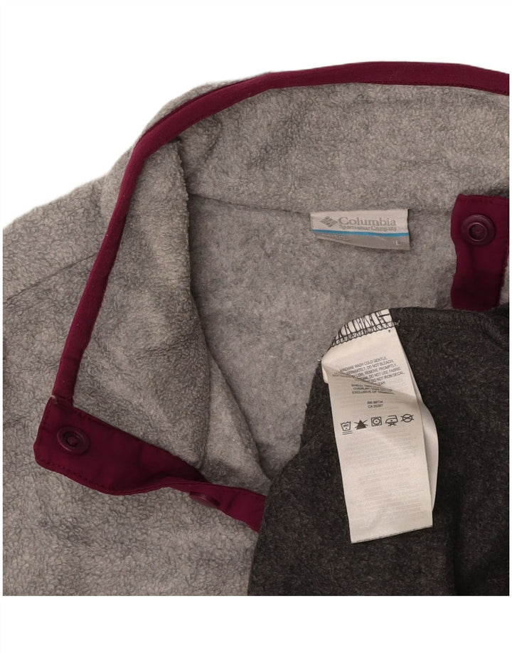COLUMBIA Damen-Fleecepullover mit Knopfkragen, UK 16, Größe L, Grau, Farbblock