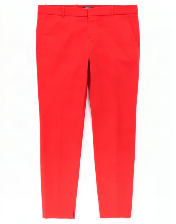 Zara Damen Slim Chino Hose EU 42 Large W32 L28 Rote Baumwolle