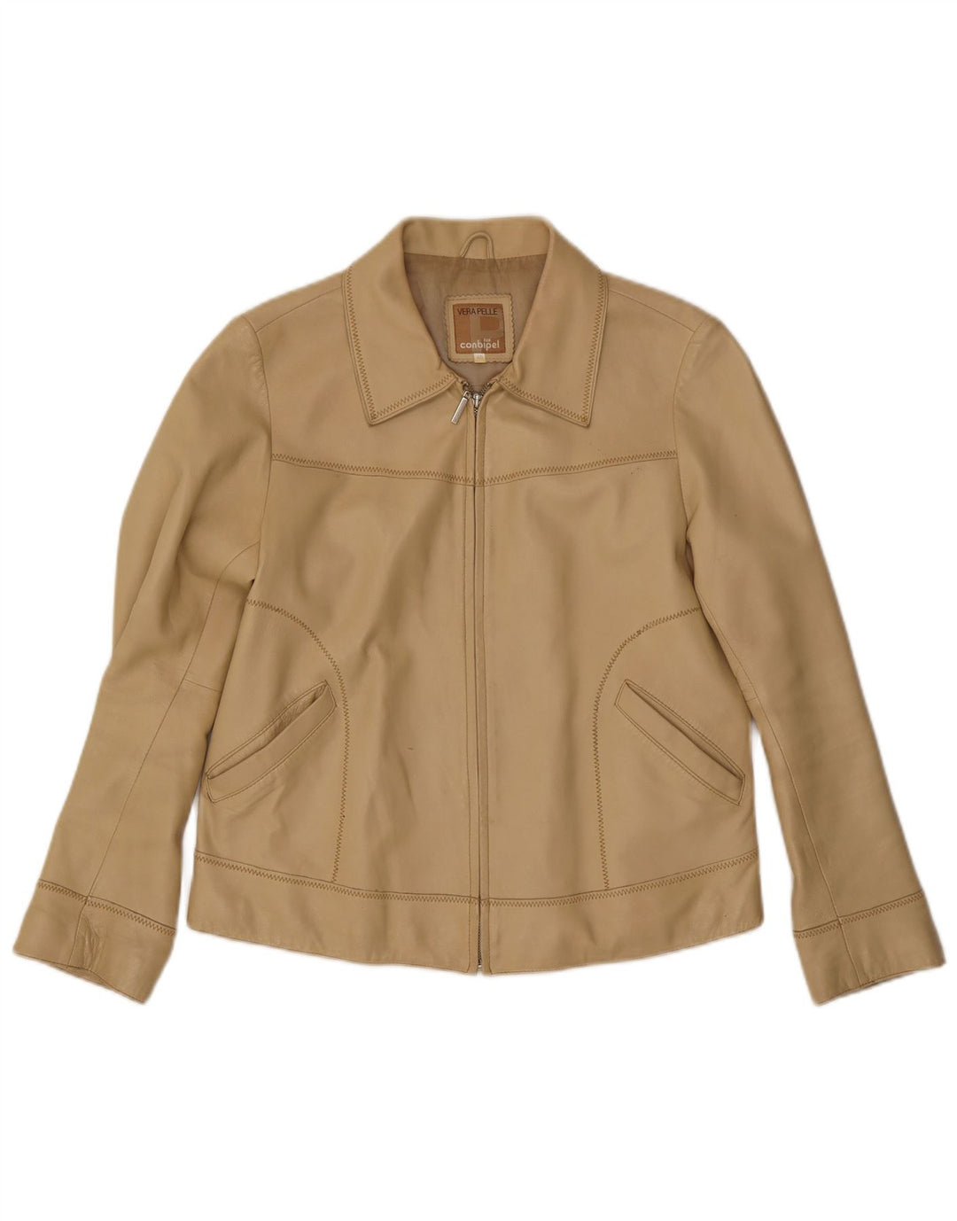 Conbipel Damen Lederjacke IT 48 XL Beige Leder