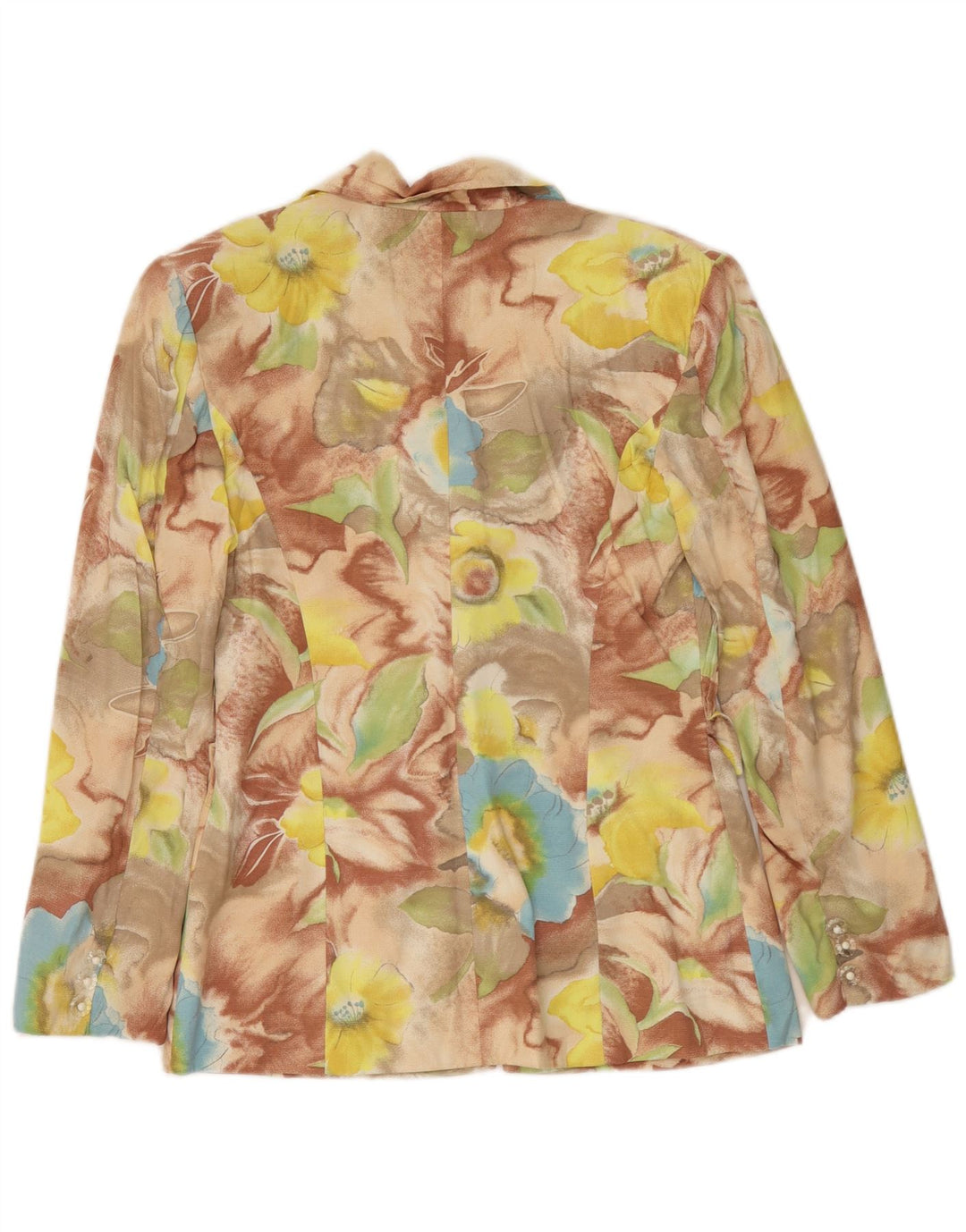 Vintage Damen 4-Knopf-Blazerjacke UK 10 Kleines mehrfarbiges Blumenmuster