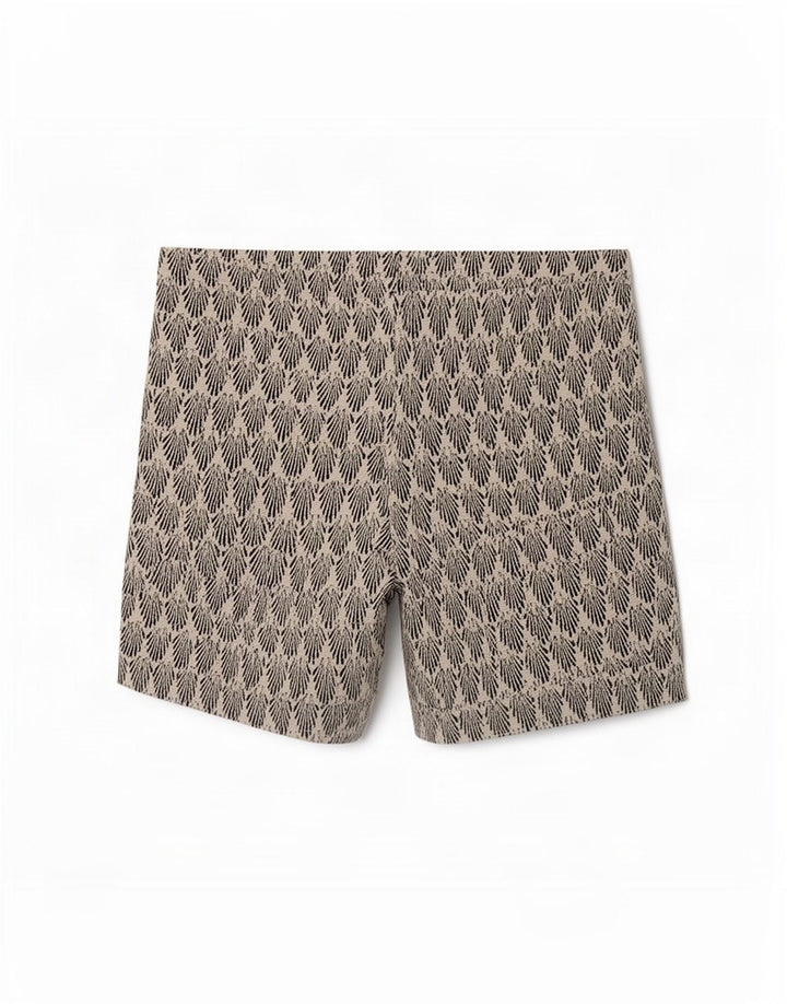 Zara Damen-Hotpants mit abstraktem Muster, Größe L, W30, Weiß, Polyester