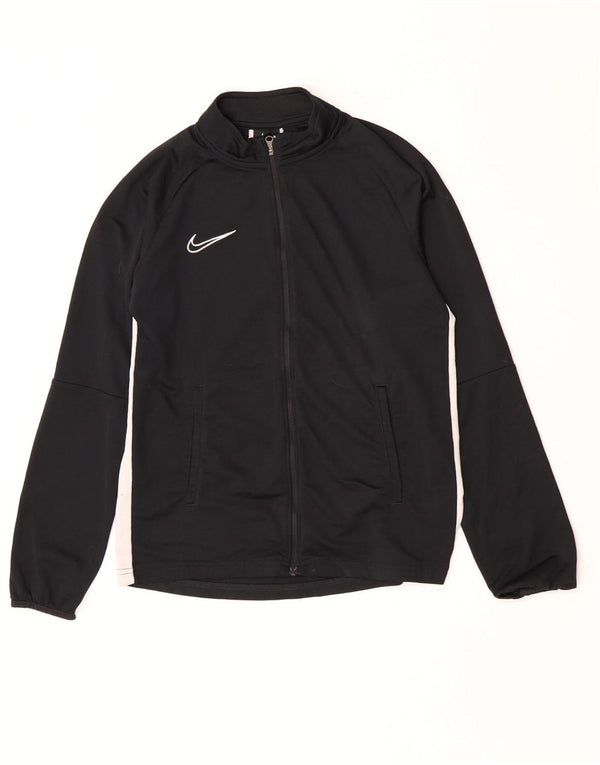 Nike Jungen-Trainingsanzug-Top-Jacke, 13–14 Jahre, XL, schwarzes Farbblock-Polyester