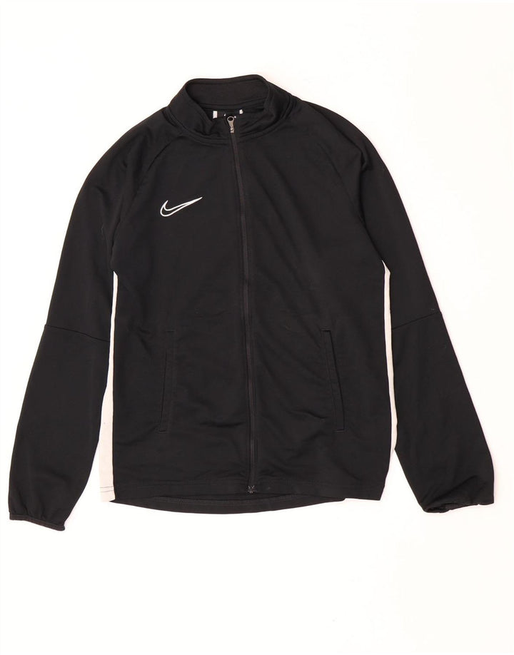 Nike Jungen-Trainingsanzug-Top-Jacke, 13–14 Jahre, XL, schwarzes Farbblock-Polyester