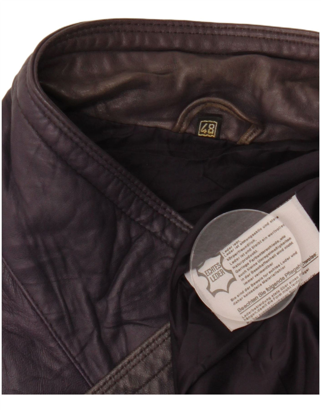 VINTAGE Damen Ledermantel EU 48 2XL Lila Leder