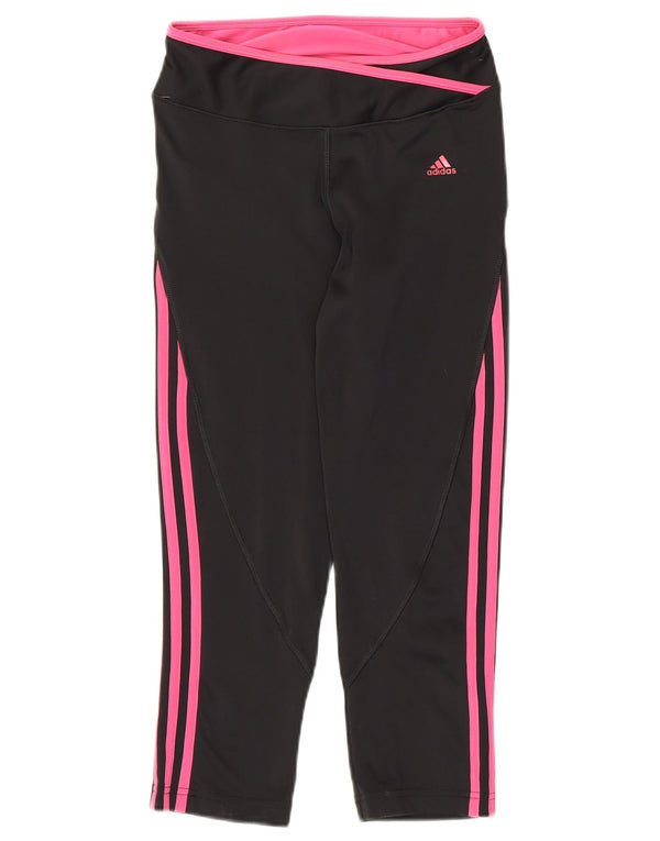 Adidas Damen Climalite Capri Leggings UK 8 Small Schwarz Polyester