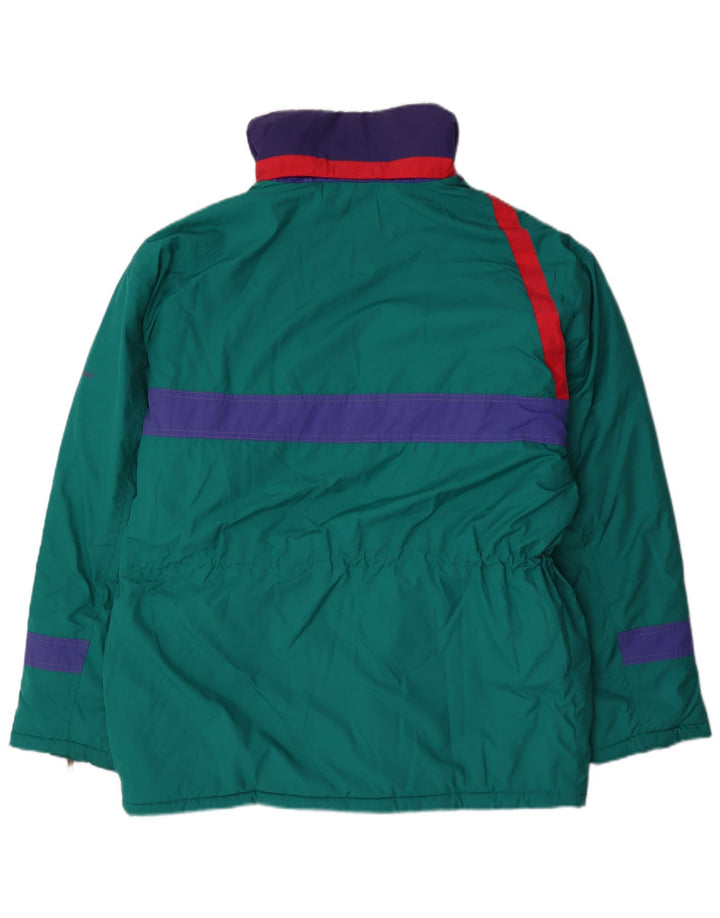 Sergio Tacchini Herren Skijacke UK 38 Mittelblaues Colourblock-Polyester