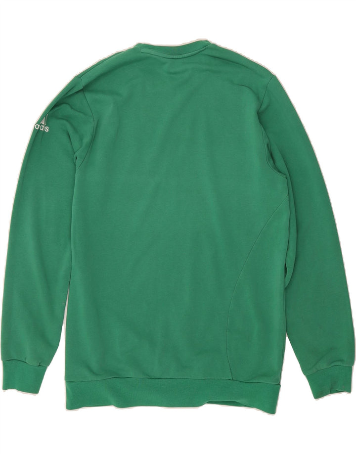 ADIDAS Mens Sweatshirt Jumper UK 44/42 Large Green Vintage Adidas and Second-Hand Adidas from Messina Hembry 