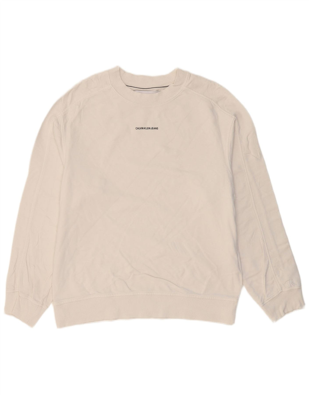 CALVIN KLEIN JEANS Herren Sweatshirt Pullover mittelweiße Baumwolle