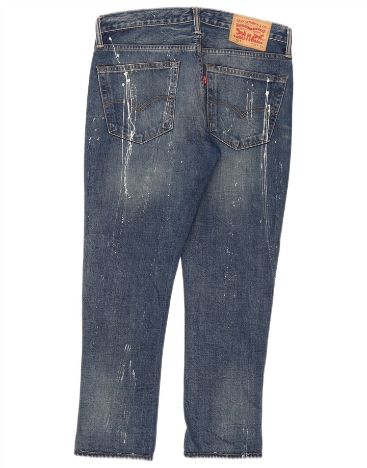 Levi's Damen 527 Distressed Slim Jeans W32 L28 Blaue Baumwolle
