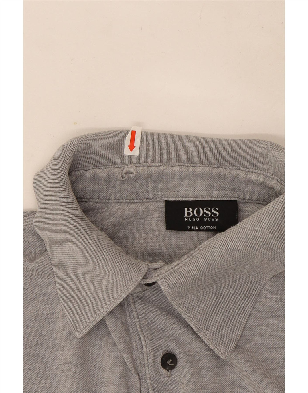 Hugo Boss Herren-Poloshirt aus mittelgrau gefleckter Baumwolle
