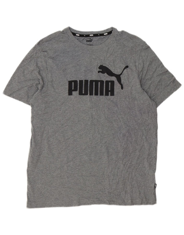 Puma Herren Grafik T-Shirt Top Large Grau