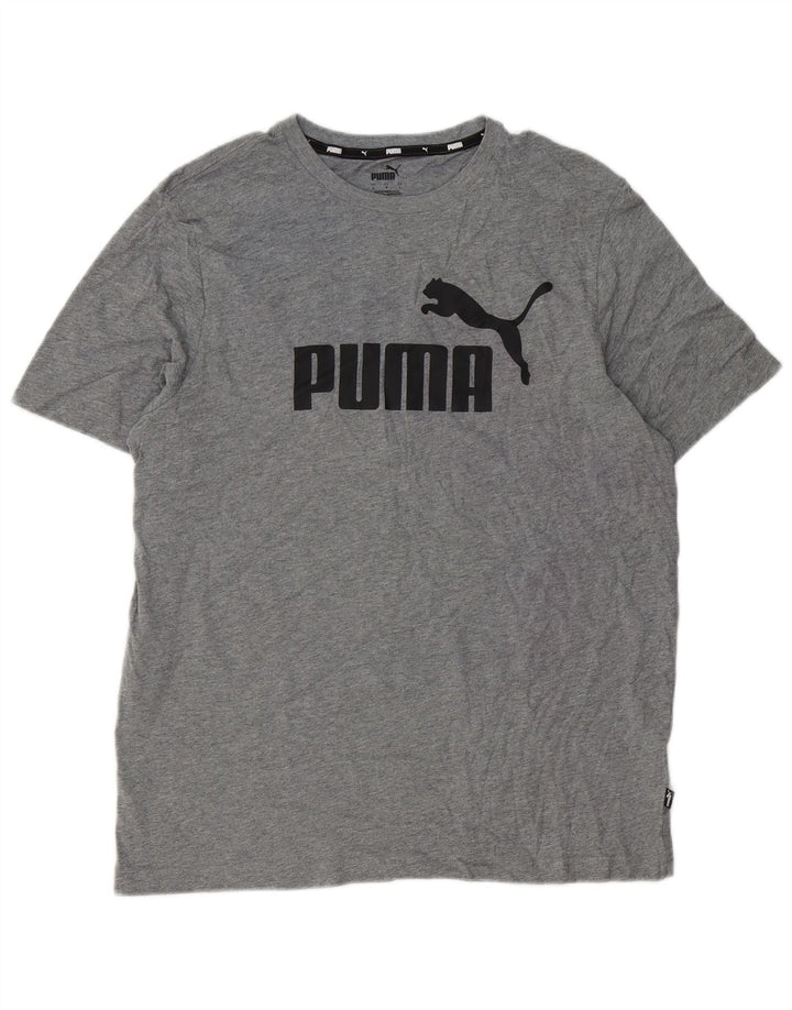 Puma Herren Grafik T-Shirt Top Large Grau