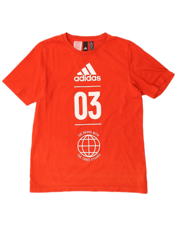 ADIDAS Jungen Grafik T-Shirt Top 15-16 Jahre Orange Baumwolle