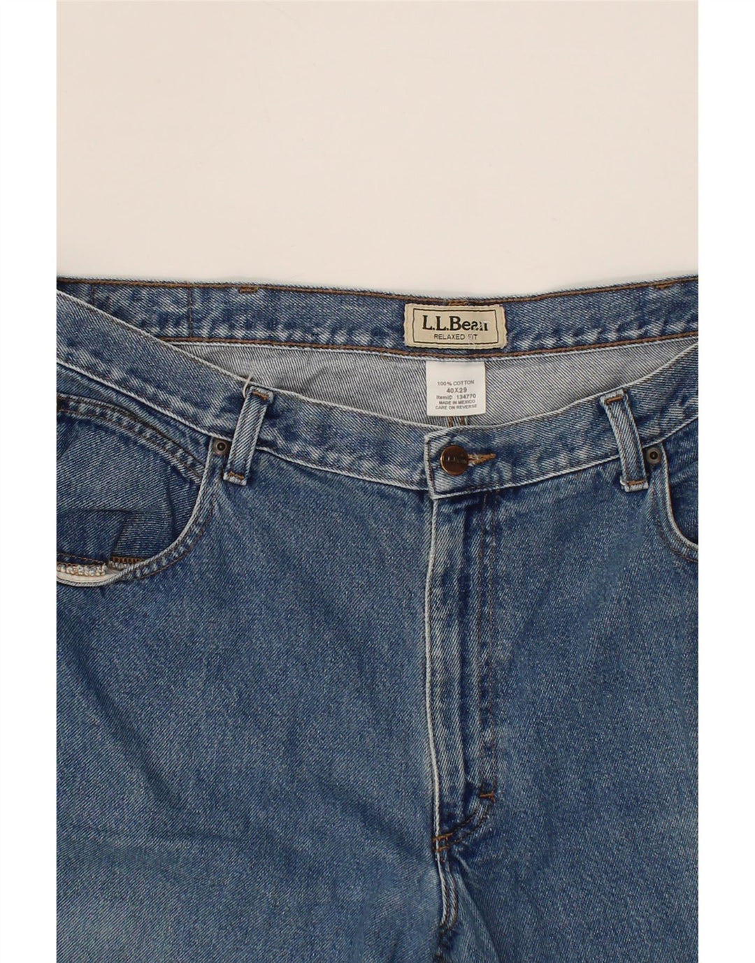 L.L.BEAN Mens Straight Jeans W40 L29 Blue Cotton Vintage L.L.Bean and Second-Hand L.L.Bean from Messina Hembry 