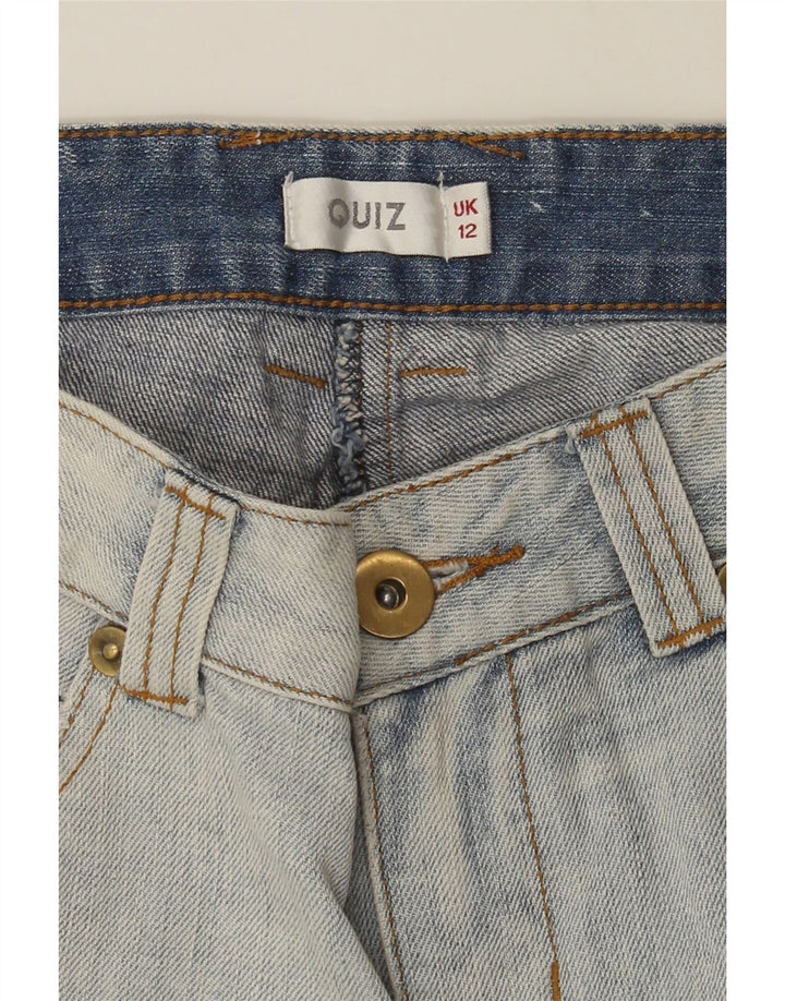 QUIZ Womens Distressed Denim Skirt UK 12 Medium W32  Blue Cotton Vintage Quiz and Second-Hand Quiz from Messina Hembry 