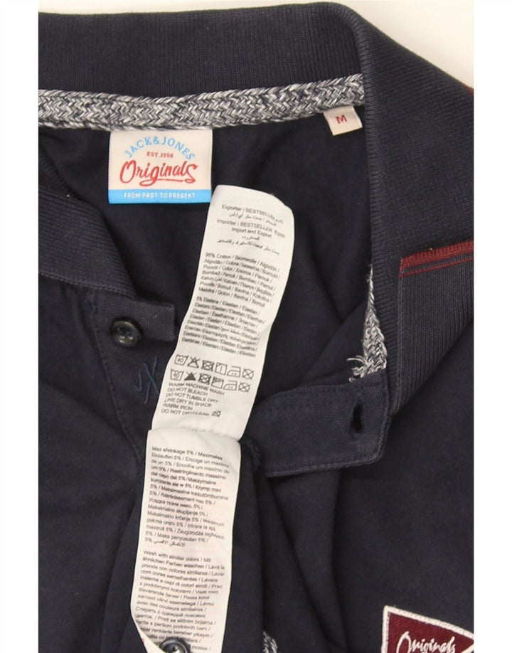JACK & JONES Herren-Poloshirt, mittelmarineblaue Baumwolle