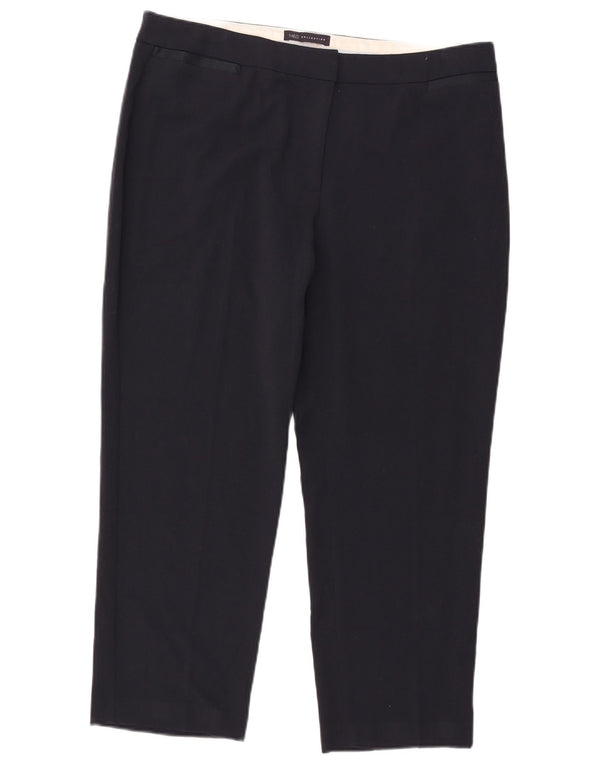 Marks & Spencer Gerade geschnittene Damenhose UK 18 XL W38 L25 Marineblau