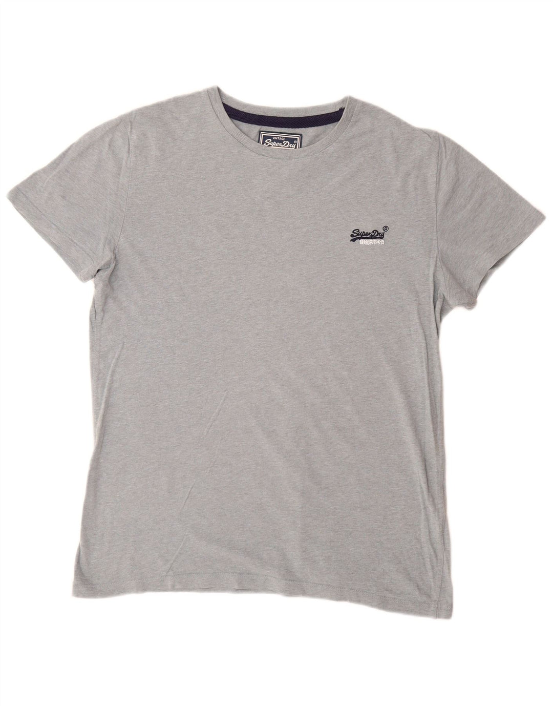 Superdry Herren T-Shirt Top Large Grau Baumwolle