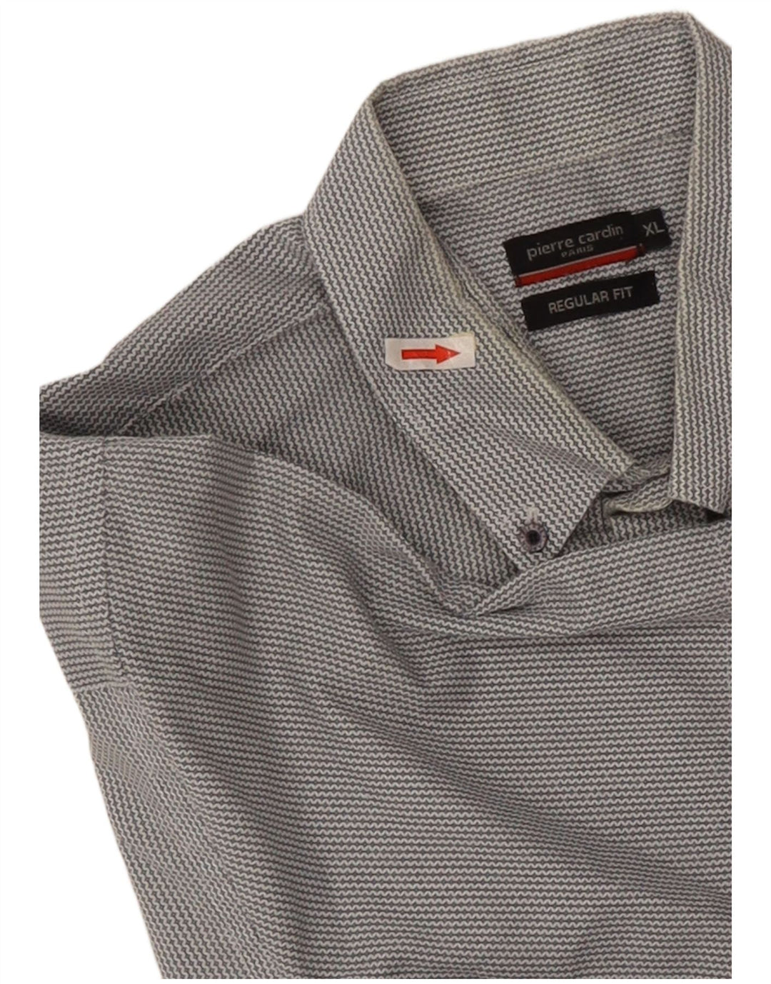 Pierre Cardin Herren-Hemd, kurzärmelig, normale Passform, XL, grau, Chevron-Polyester