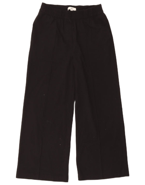 Marks & Spencer Damen-Hose mit weitem Bein, kurz geschnitten, UK 10, Größe S, W30, L25, Schwarz